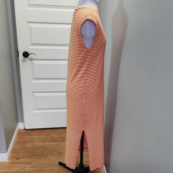 FRNCH stripes crew neck cap sleeves relax fit maxi dress - Picture 4 of 11